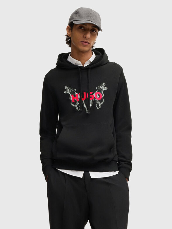 Sweatshirt with hood and print - 1