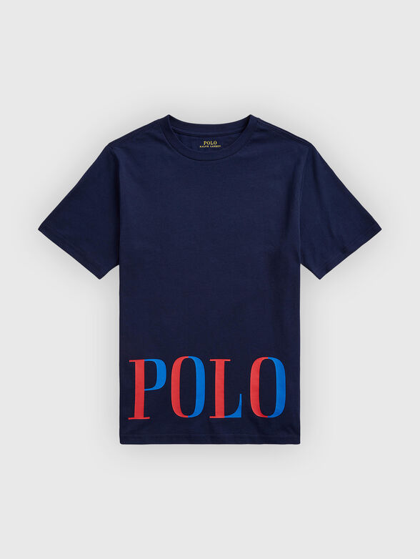 Blue T-shirt with contrasting logo - 1