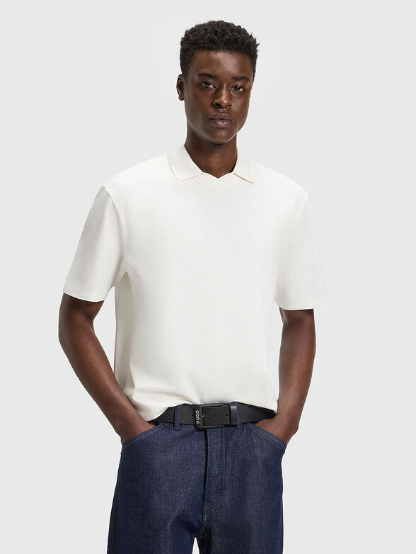 Short-sleeved cotton polo shirt - 1