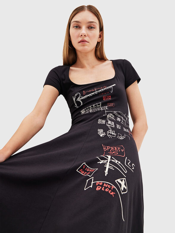 Black midi dress - 3