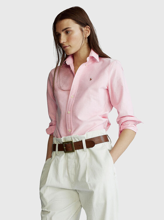 Logo detail shirt in pink  - 1