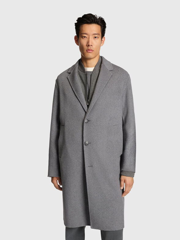 Single breasted wool blend coat - 1
