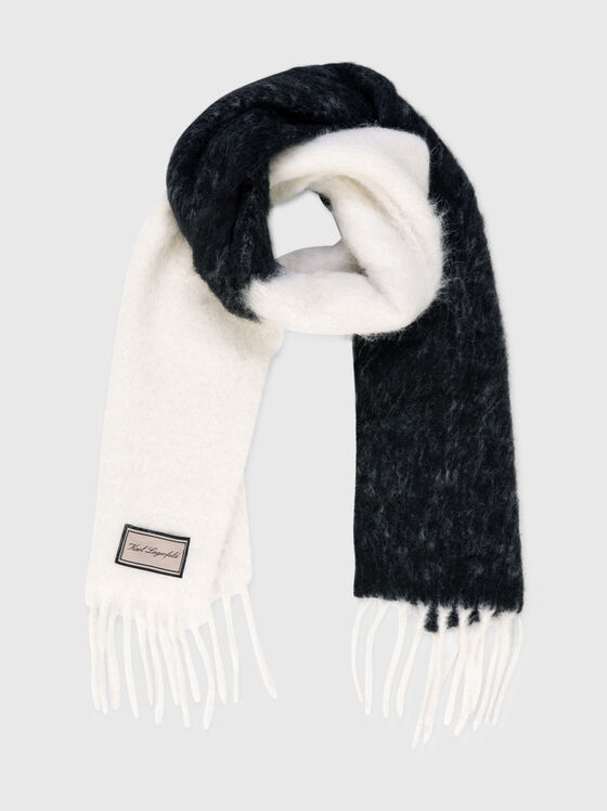 Wool scarf with logo motif - 1