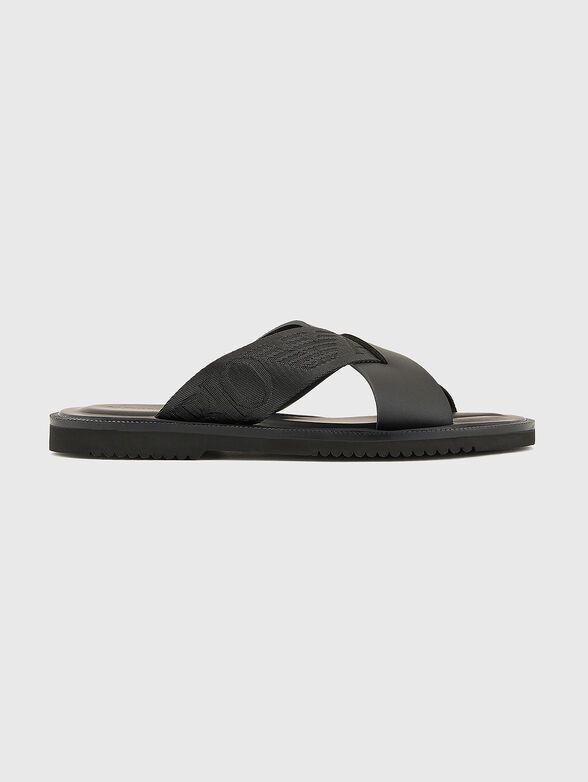 Leather sandals with logo detail - 1