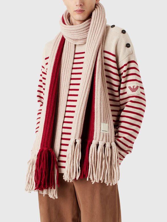 Wool scarf with fringe - 2