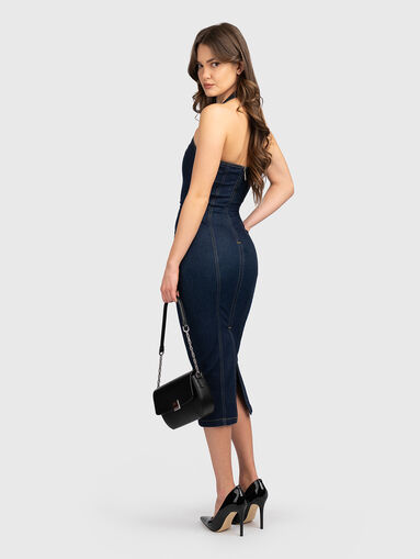 Denim dress with V-neckline - 5