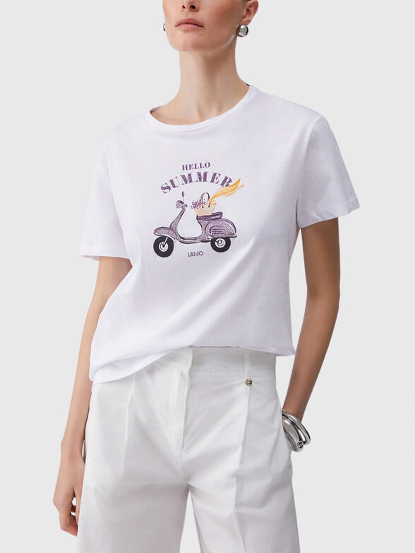 T-shirt with logo applique - 1