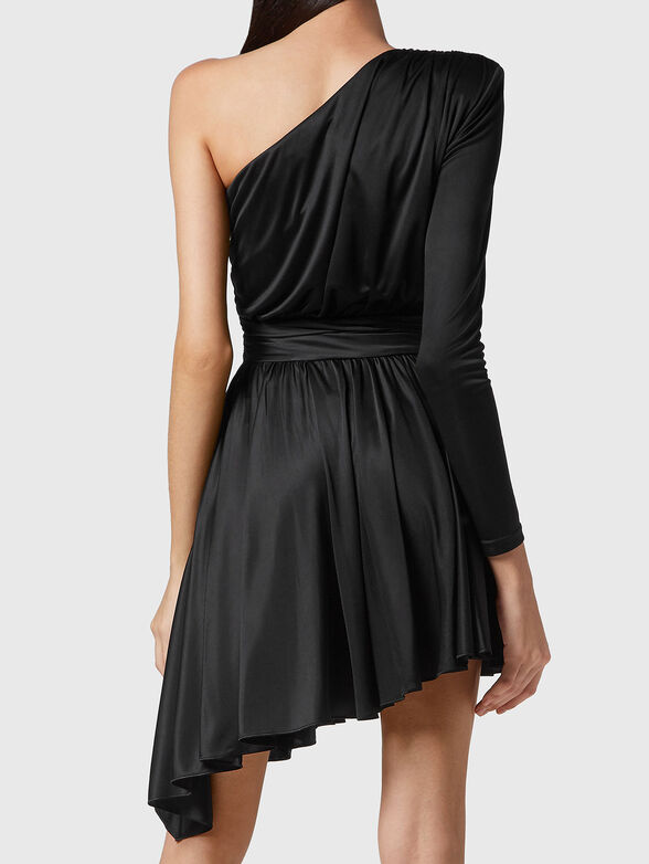 Black mini dress with cut-out neckline detail - 2