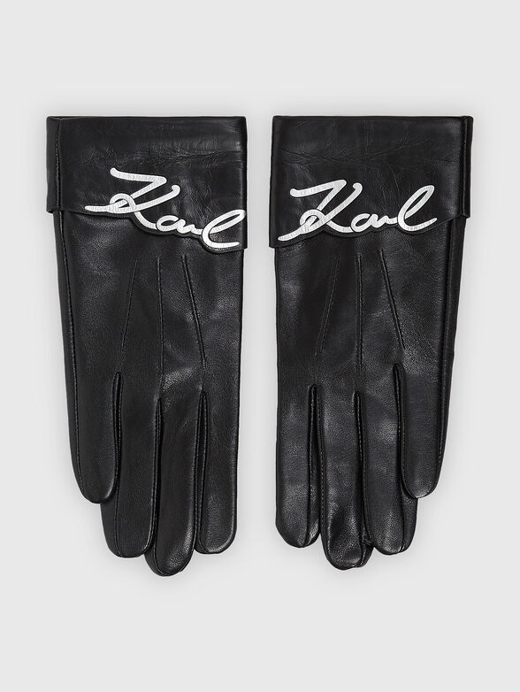 Black logo gloves - 1