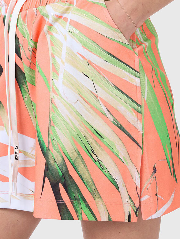 Printed shorts in cotton blend - 2