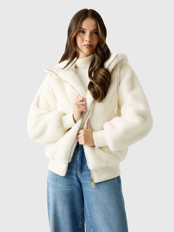 LUCREZIA jacket in soft texture with logo - 1