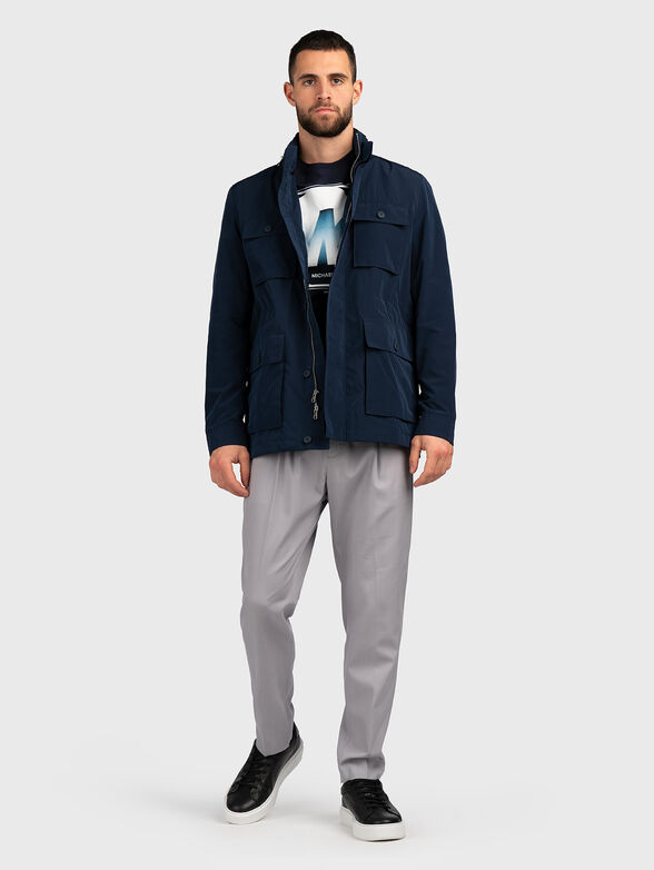 Hooded jacket with accent pockets - 1