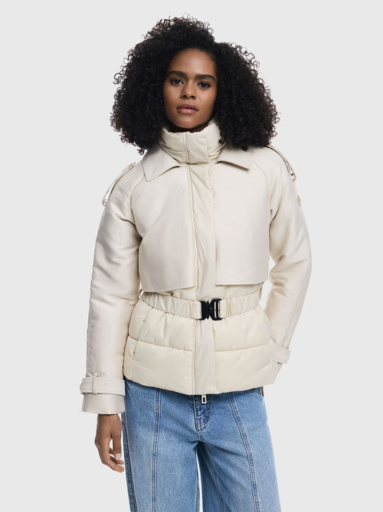 Капитонирано яке ENRI в цвят екрю - 1