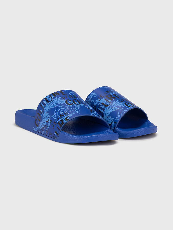 FONDO SLIDE blue slippers brand VERSACE JEANS COUTURE  display picture 1