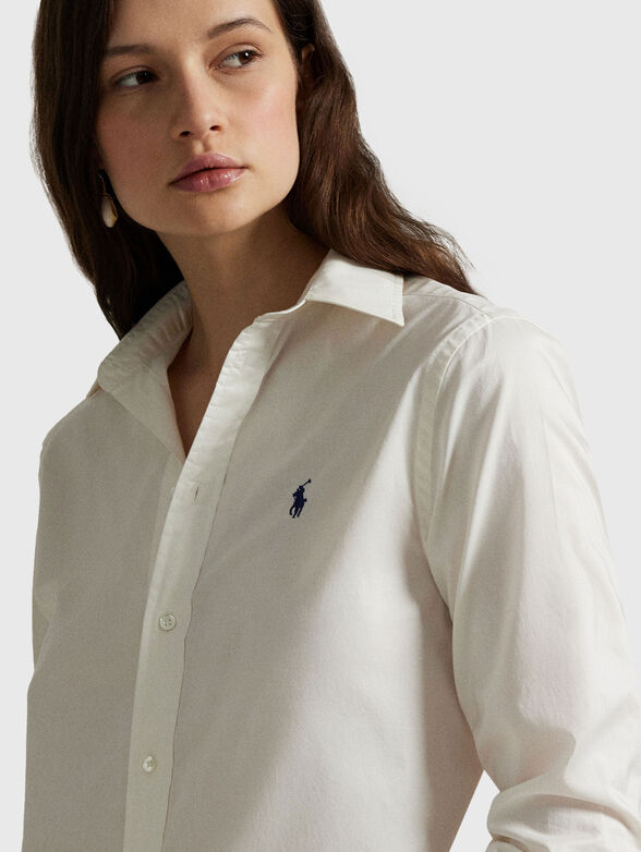 Cotton shirt with classic collar - 4