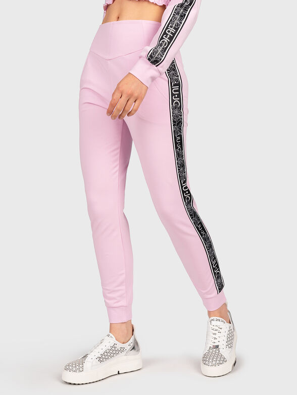 Black trousers with logo straps - 1