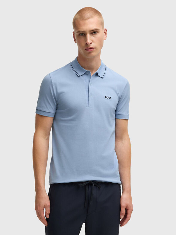 Polo shirt with logo in blue - 1