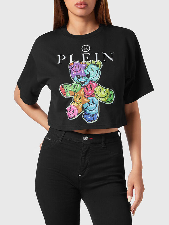 Black T-shirt with art logo - 1