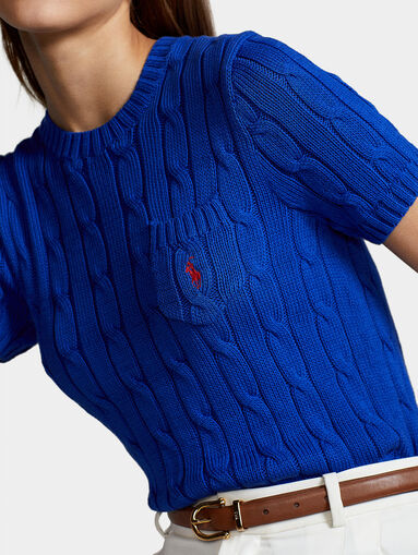 Cotton sweater with short sleeve - 4