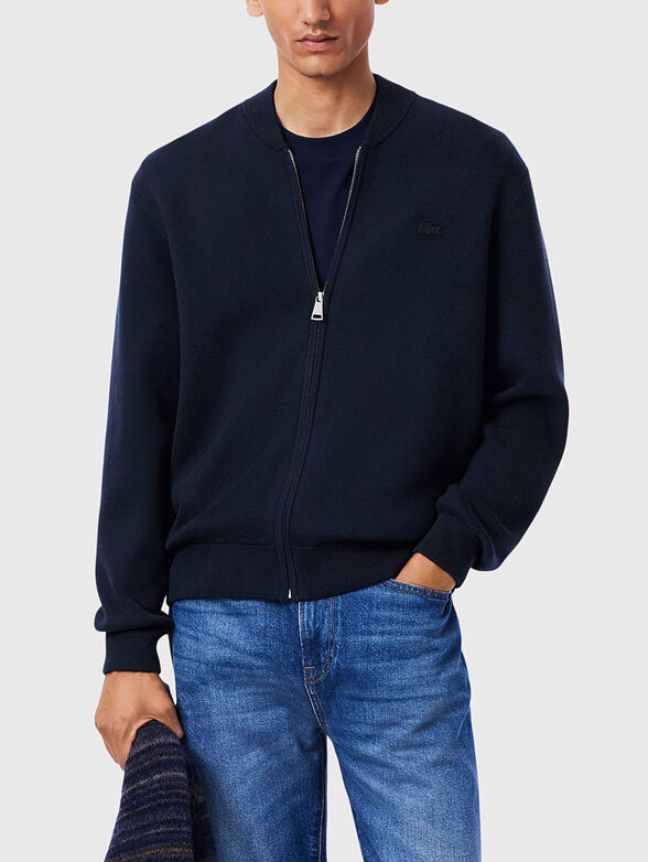 Cotton and wool knit cardigan - 1