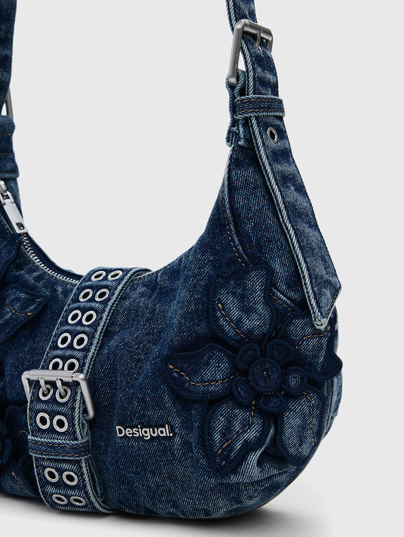 Denim bag with accent embroidery - 5