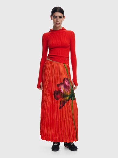 Maxi skirt with floral motif - 5