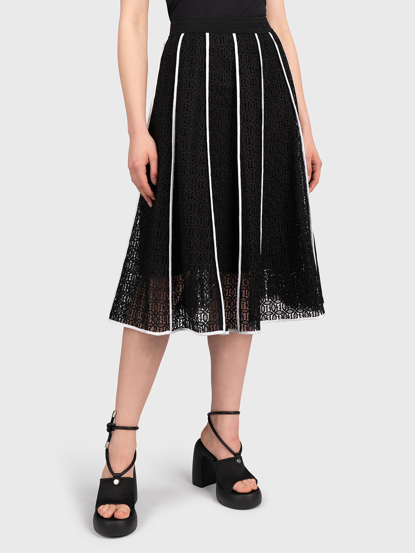 KL black lace skirt with embroidery brand Karl Lagerfeld