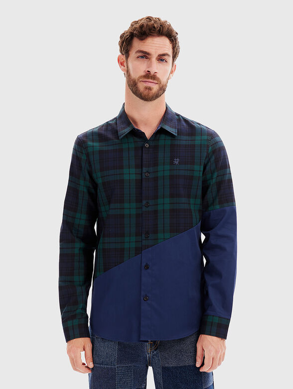 Cotton shirt with plaid print - 1