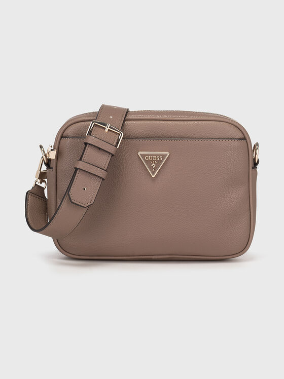 Crossbody bag with logo in beige colour - 1