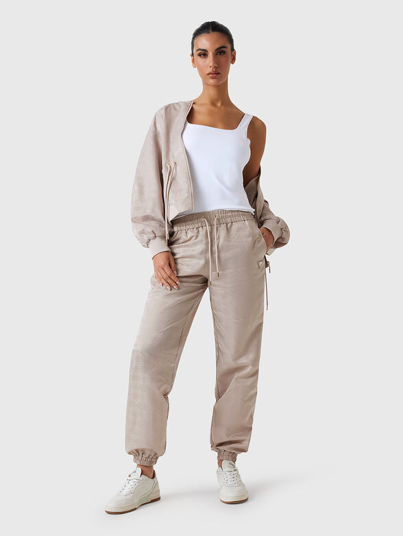 Sports trousers with monogram logo print - 4