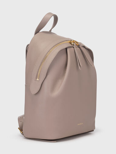 Beige leather backpack  - 4