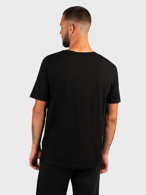 Black cotton t-shirt with logo - 3