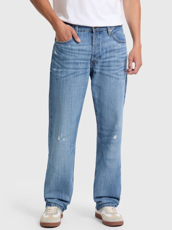 Jeans with bleached effect and accent tears - 1