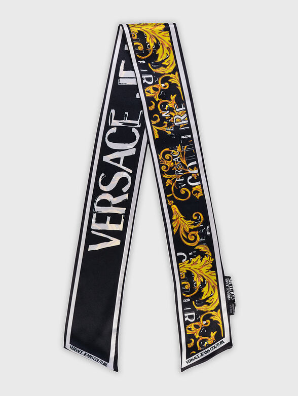 Black scarf with contrasting logo accents - 2