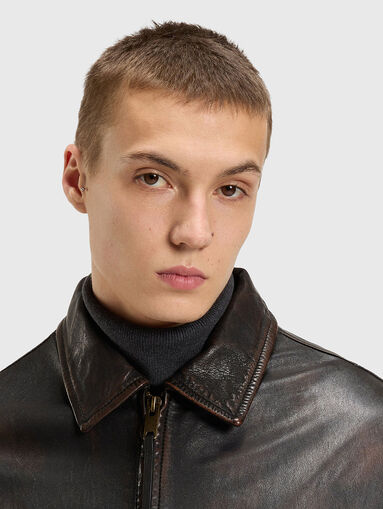 Leather jacket with pockets - 5