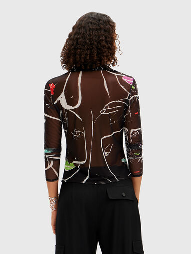 Shirt with sheer effect and print - 3
