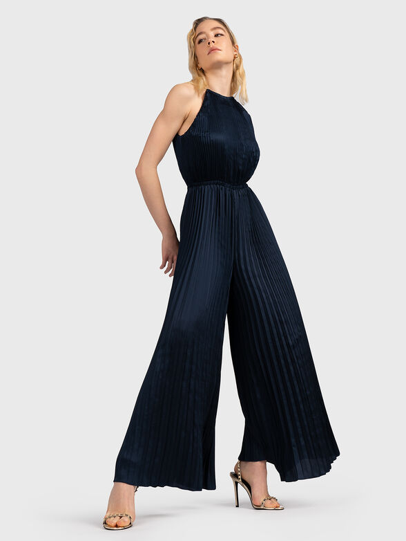 Satin jumpsuit with halter neckline - 6