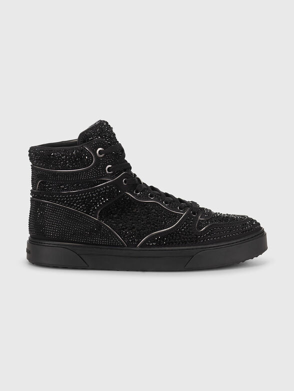 Black sneakers with rhinestones  - 1