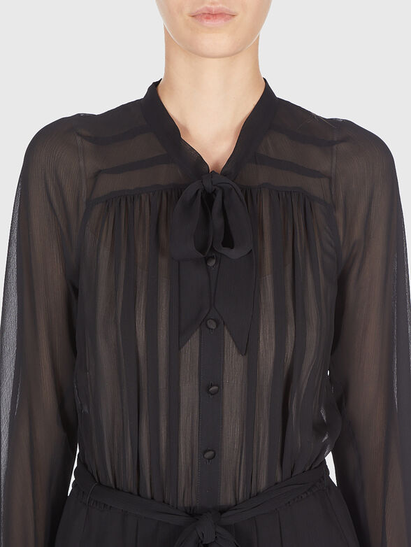 Maxi dress with long sleeves and sheer effect - 3