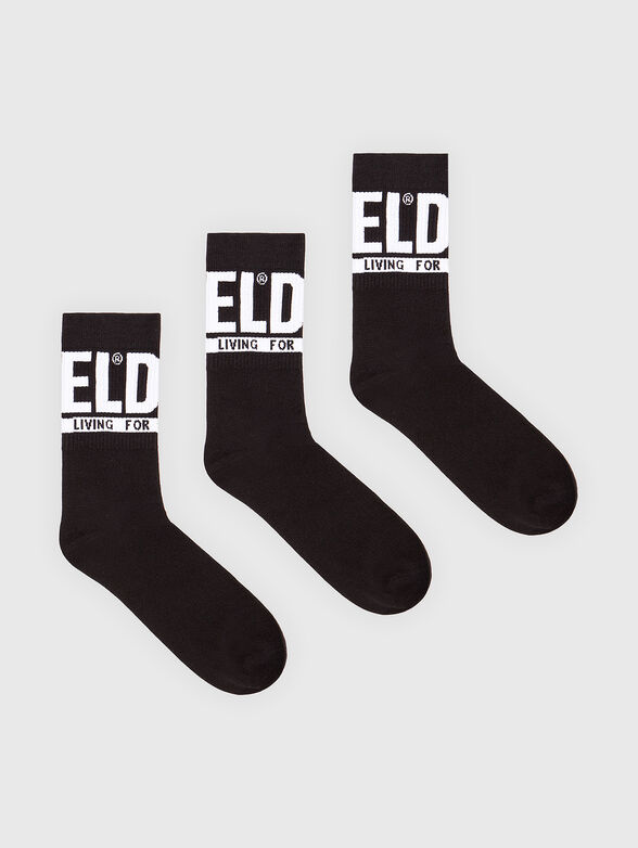 Set of three pairs of socks in black - 1