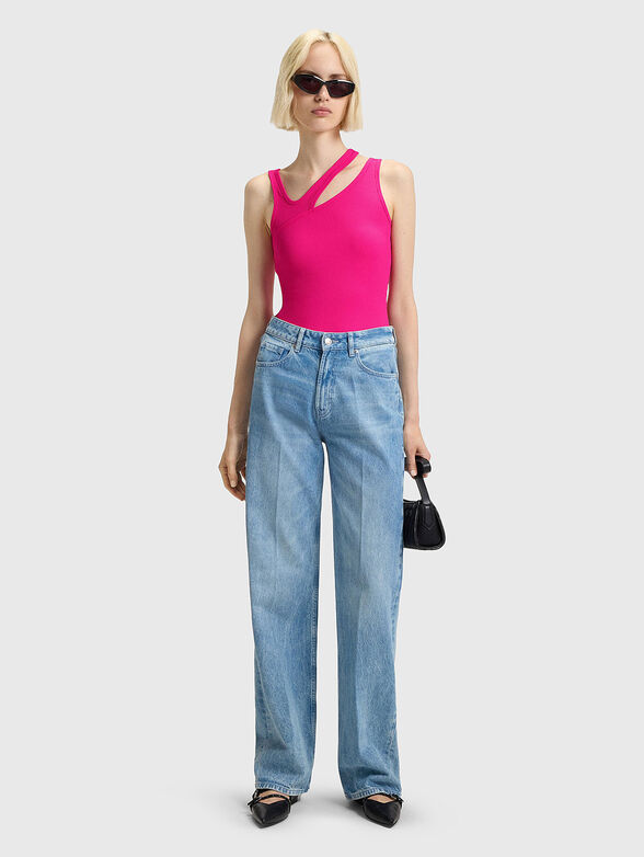 Ribbed tank top with cut-out detail - 2