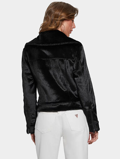 LAVINIA biker jacket with faux fur texture - 3