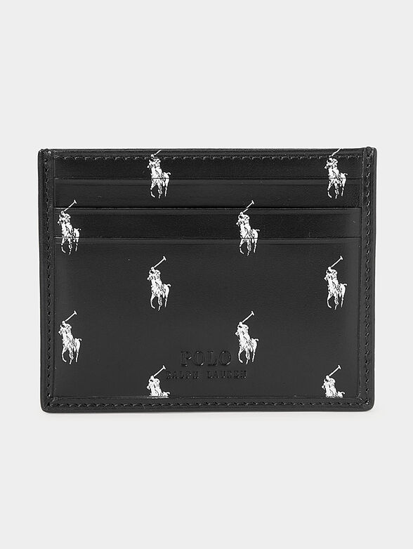 Leather card holder with logo print - 2