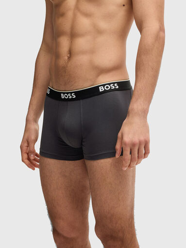 Set of three boxers with logo in cotton - 4