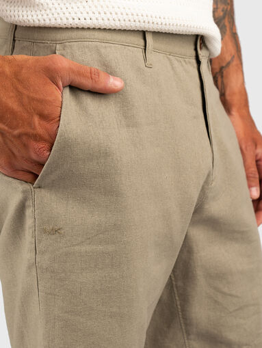 Linen and cotton shorts - 4