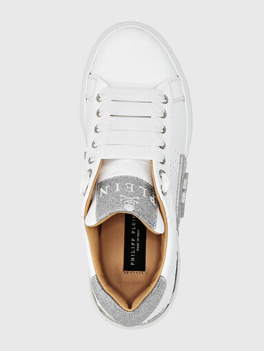 PHANTOM KICK$ white sports shoes with silver details - 5