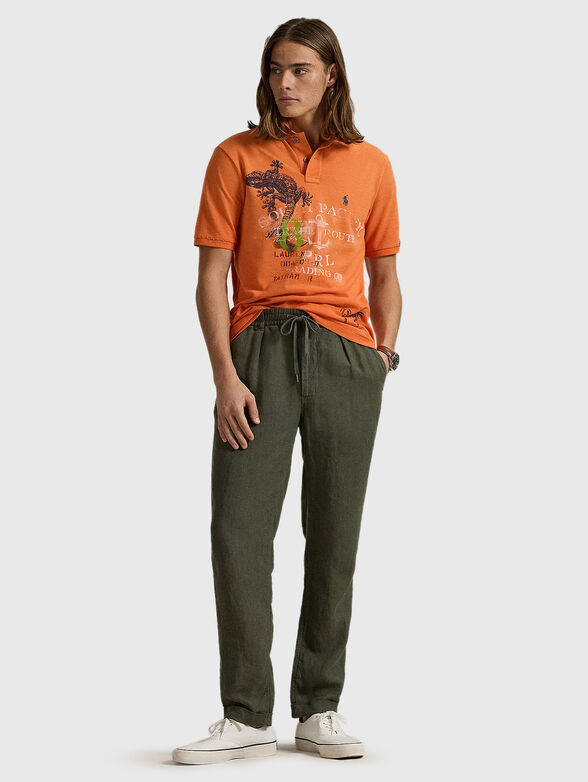 Cotton polo shirt with print - 2