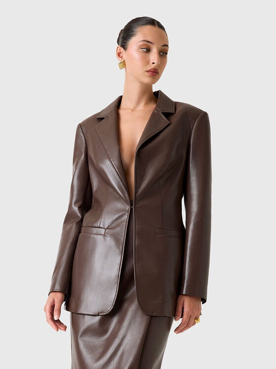 GLADYS faux leather blazer - 1