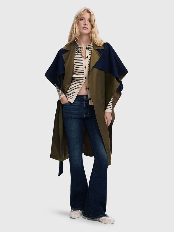 Trench coat with denim details - 1