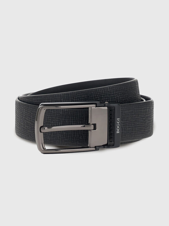 Embossed leather belt with logo detail - 1